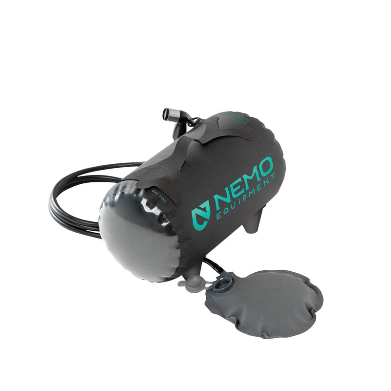 Nemo Equipment Helio Portable Pressure Camp Shower - 11 Liter - Black/Dark Verglas - Image 1